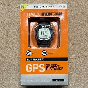 Timex Ironman Triathlon GPS Run Trainer Watch – Black and Orange trim